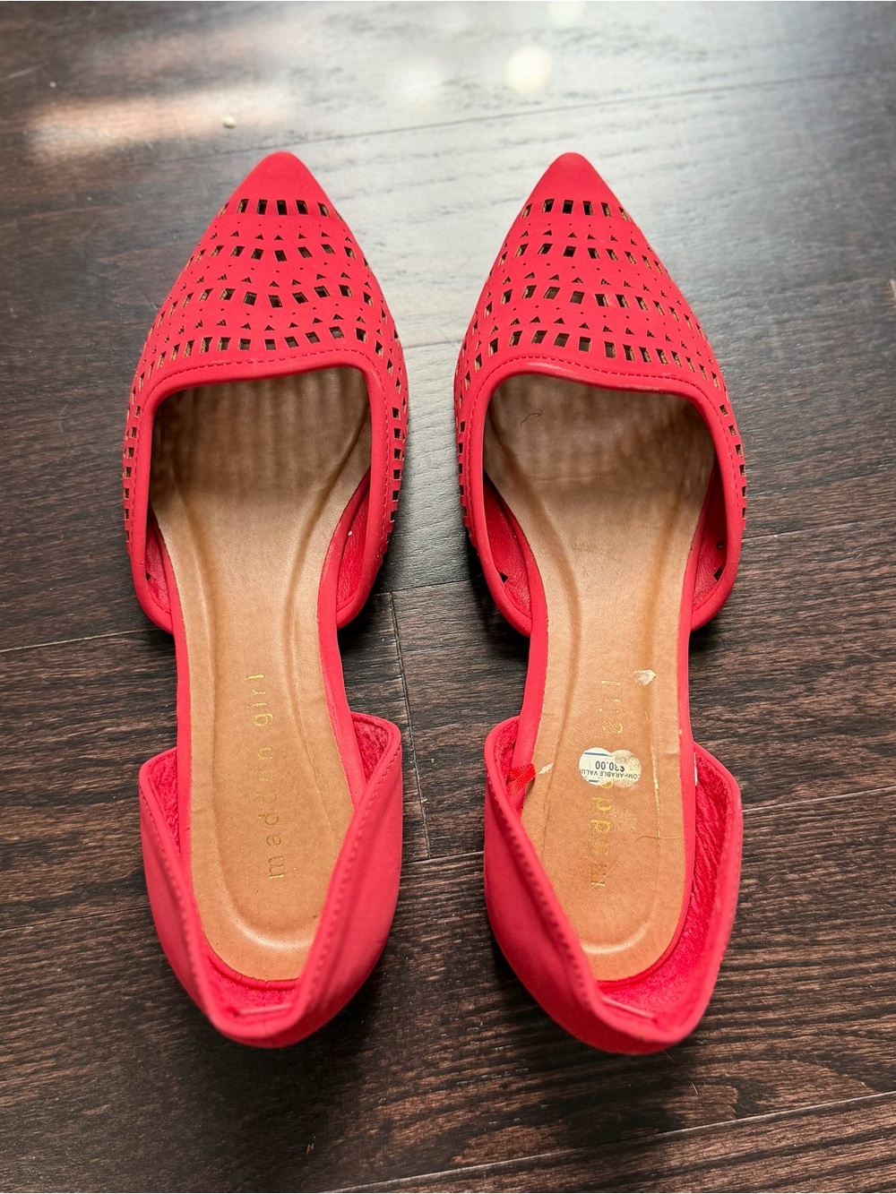Madden Girl Red Pointed-Toe D'Orsay Flats